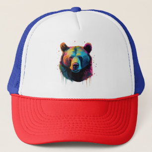 Grizzly Bear Älskare Pop Art Big Grizzly Bear Keps