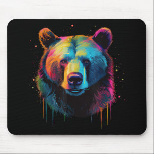 Grizzly Bear Älskare Pop Art Big Grizzly Bear Musmatta