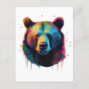 Grizzly Bear Älskare Pop Art Big Grizzly Bear Tilläggskort