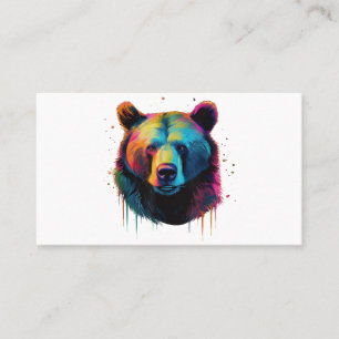 Grizzly Bear Älskare Pop Art Big Grizzly Bear Visitkort