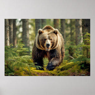 Grizzly Bear Animal Nature Majestic Vild Poster