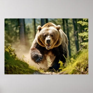Grizzly Bear Animal Nature Majestic Vild Poster