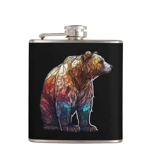 Grizzly Bear Animal Porträtt Glass Forest Fickplunta (Framsidan)