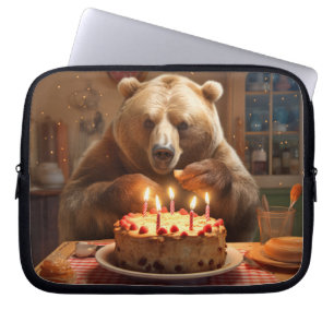 Grizzly Bear Animal Roligt Cooking Cake Lycklig Ti Laptop Fodral