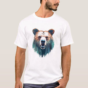 Grizzly Bear Animal World Wildlife Beauty Painting T Shirt