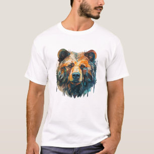 Grizzly Bear Animal World Wildlife Beauty Painting T Shirt