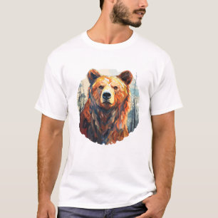 Grizzly Bear Animal World Wildlife Beauty Painting T Shirt