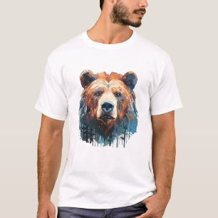 Grizzly Bear Animal World Wildlife Beauty Painting T Shirt