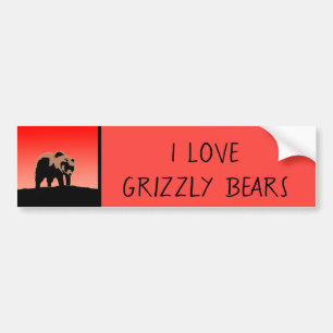 Grizzly Bear at Sunset - Original Wildlife Art Bildekal