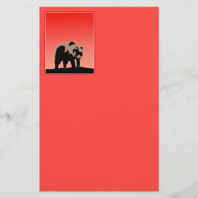 Grizzly Bear at Sunset - Original Wildlife Art Brevpapper (Framsida)