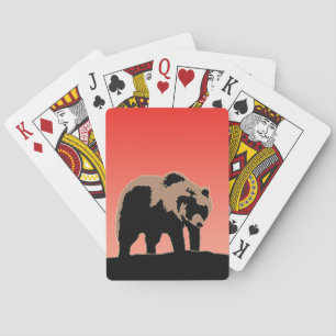 Grizzly Bear at Sunset - Original Wildlife Art Casinokort