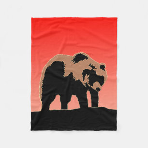 Grizzly Bear at Sunset - Original Wildlife Art Fleecefilt