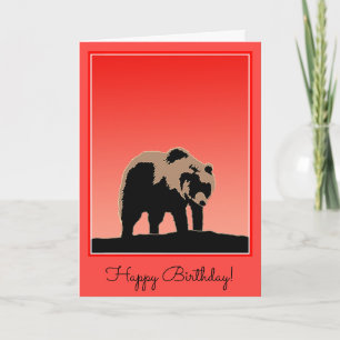 Grizzly Bear at Sunset - Original Wildlife Art Kort