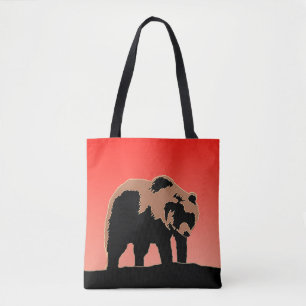 Grizzly Bear at Sunset - Original Wildlife Art Tygkasse