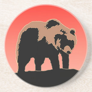 Grizzly Bear at Sunset - Original Wildlife Art Underlägg