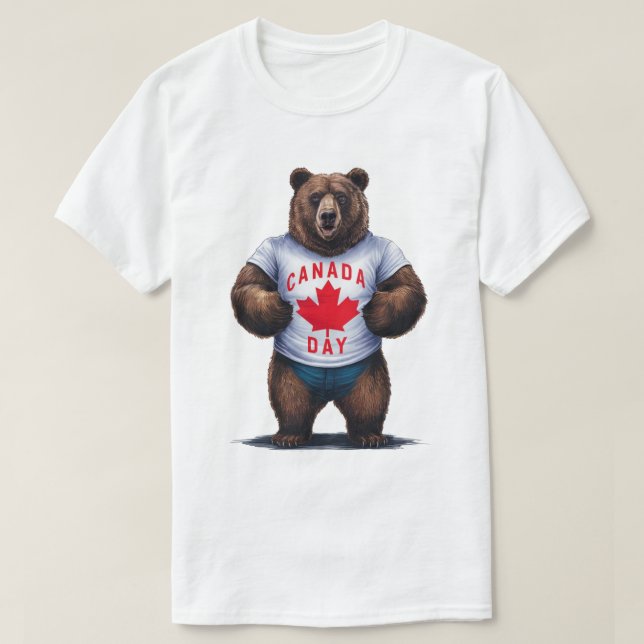 Grizzly Bear Canada Day T Shirt (Design framsida)