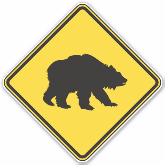 Grizzly Bear Crossing Klistermärken (Framsida)
