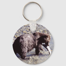 Grizzly Bear Eating a Salmon Nyckelring