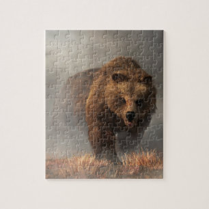 Grizzly Bear Emerging from Fog Pussel