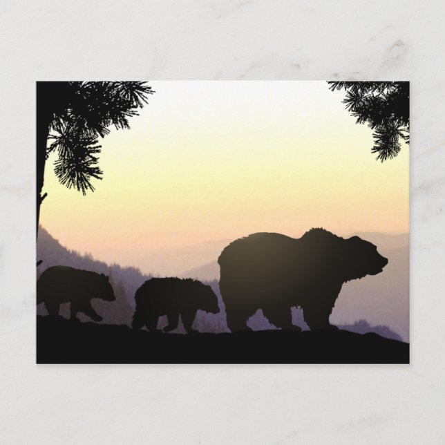 Grizzly Bear-familjen Vykort (Framsida)