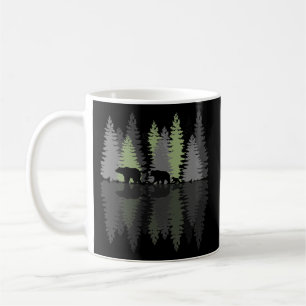 Grizzly Bear Family Träd Forest Wilderness Kaffemugg