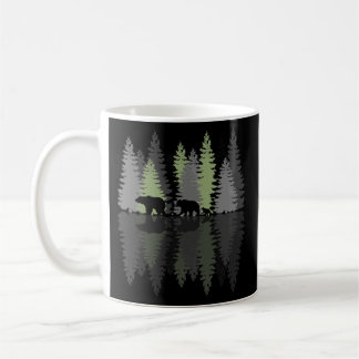 Grizzly Bear Family Träd Forest Wilderness Kaffemugg