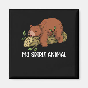 Grizzly Bear Gift Manar My Spirit Animal Grizzly Magnet