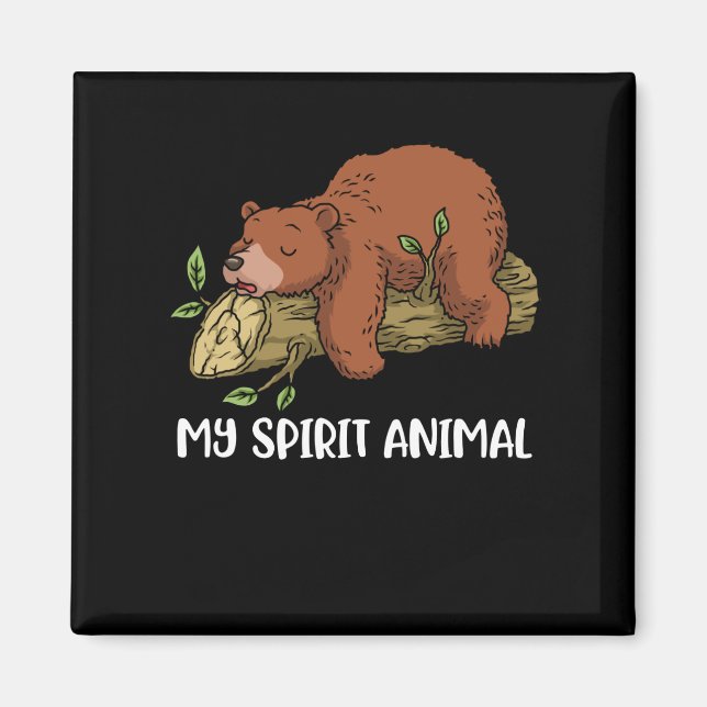 Grizzly Bear Gift Manar My Spirit Animal Grizzly Magnet (Framsidan)