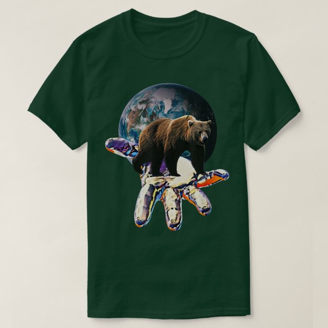Grizzly Bear Grizzlies Predator Bears Motif Forest T Shirt (Design framsida)