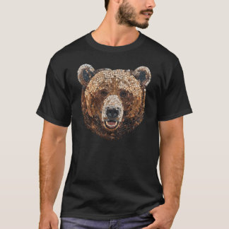 Grizzly Bear Head Mosaic T Shirt