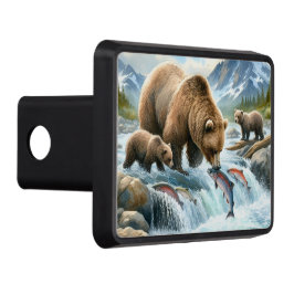 Grizzly Bear Hunting Salmon Dragkroksskydd