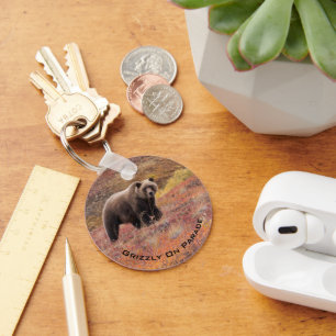Grizzly Bear i Färg Denali Alaska Anpassningsbar p Nyckelring