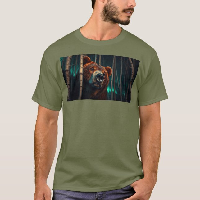 Grizzly Bear i Skogen T Shirt (Framsida)