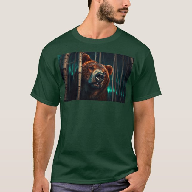 Grizzly Bear i Skogen T Shirt (Framsida)