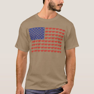 Grizzly Bear i USA flagga T Shirt