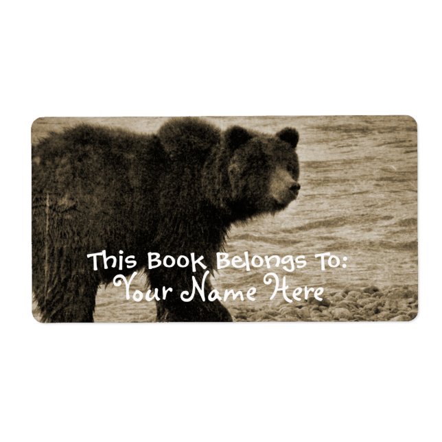 Grizzly Bear in Antique Fraktsedel (Framsidan)
