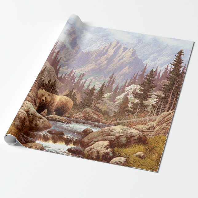 Grizzly Bear in the Rocky mountains / AF-006 björn Presentpapper (Utrullad)