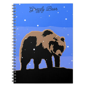 Grizzly Bear in Winter - Original Wildlife Art Anteckningsbok
