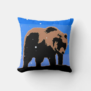 Grizzly Bear in Winter - Original Wildlife Art Kudde