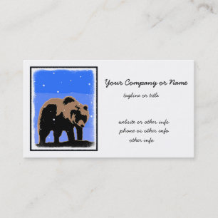 Grizzly Bear in Winter - Original Wildlife Art Visitkort