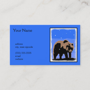 Grizzly Bear in Winter - Original Wildlife Art Visitkort