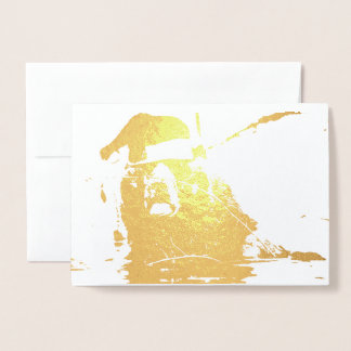 Grizzly Bear Jultomten Folierat Kort