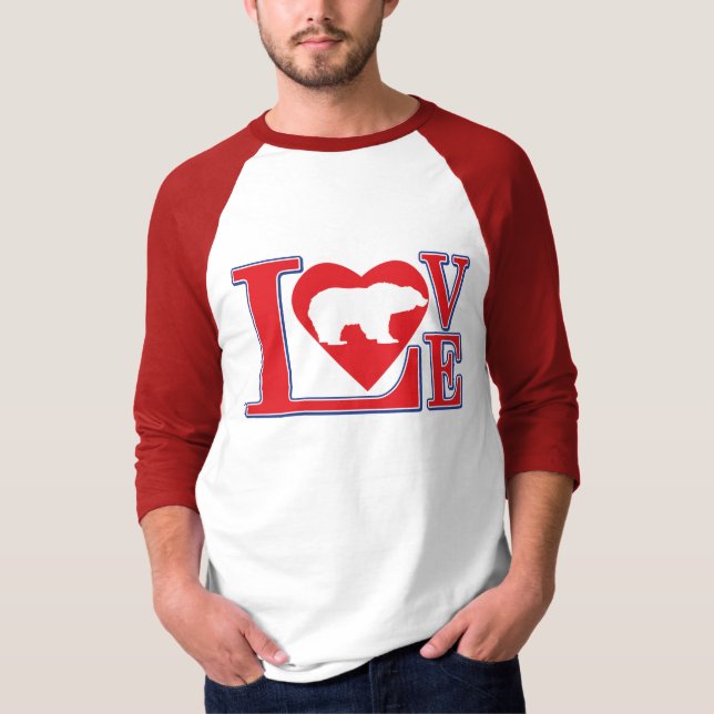 Grizzly Bear Kärlek T Shirt (Framsida)