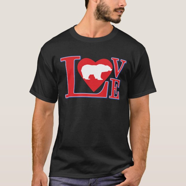 Grizzly Bear Kärlek T Shirt (Framsida)
