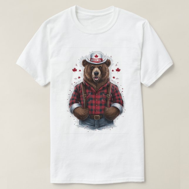 Grizzly Bear Lumberjack T Shirt (Design framsida)