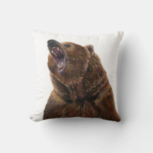 Grizzly Bear - Målning i akryl Kudde