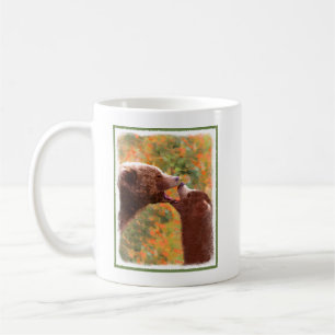 Grizzly Bear Mamma och Unge Painting - Wildlife Ar Kaffemugg