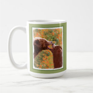 Grizzly Bear Mamma och Unge Painting - Wildlife Ar Kaffemugg