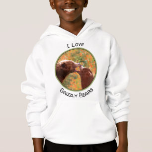 Grizzly Bear Mamma och Unge Painting - Wildlife Ar T Shirt