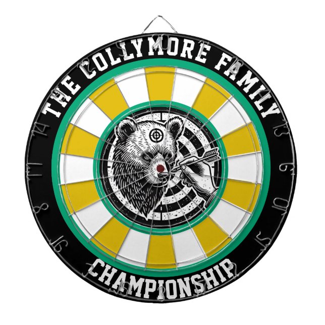 Grizzly Bear med Forest Bullseye Darttavla (Framsidan)